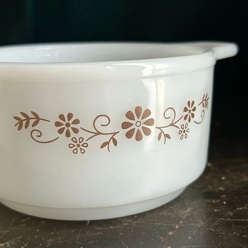 Vintage Dynaware Pyr-O-Rex 8 Small Milk Glass Ramekin Casserole Dish